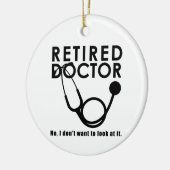 聴診器退職した及びサッシー引用文を持つ医おもしろい師 セラミックオーナメント (左)