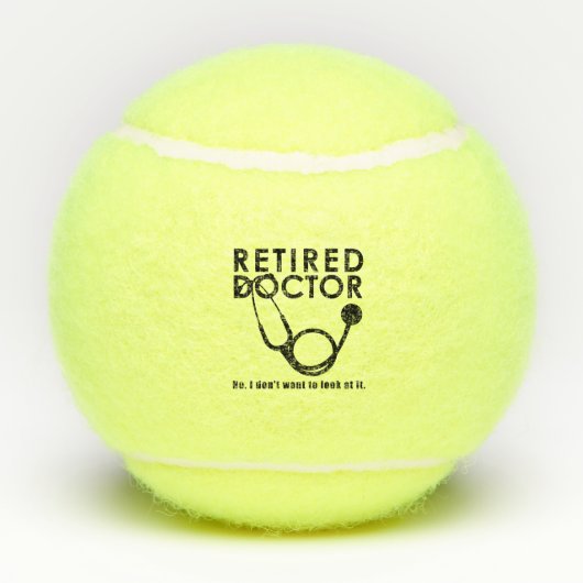 聴診器退職した及びサッシー引用文を持つ医おもしろい師 テニスボール (裏面)
