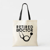 聴診器退職した及びサッシー引用文を持つ医おもしろい師 トートバッグ (裏面)