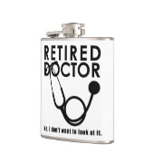 聴診器退職した及びサッシー引用文を持つ医おもしろい師 フラスク (左)