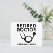 聴診器退職した及びサッシー引用文を持つ医おもしろい師 ポストカード (スタンド正面)