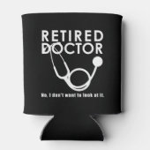 聴診器退職した及びサッシー引用文を持つ医おもしろい師 缶クーラー (裏面)