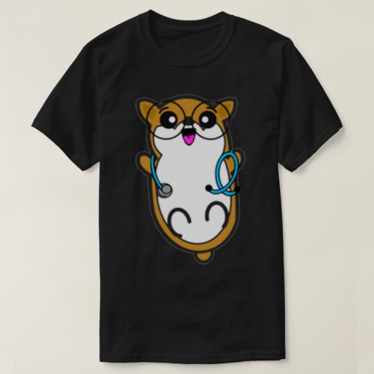 聴診器1の子犬 Tシャツ (デザイン正面)