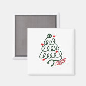 聴診器 クリスマスツリーのライト 看護師のスクラブ マグネット (正面/裏面)