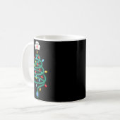 聴診器 クリスマスツリー 登録医師 看護師 コーヒーマグカップ (正面左)