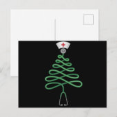 聴診器 クリスマスツリー 看護師 スクラブ クリスマス (正面/裏面)