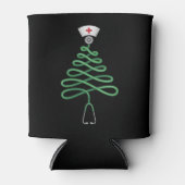 聴診器 クリスマスツリー 看護師 スクラブ クリスマス 缶クーラー (正面)