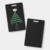 聴診器 クリスマス ツリー 看護師 スクラブ クリスマス バッジ (正面＆裏面)