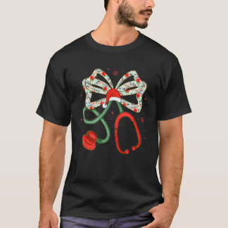 聴診器 クリスマス 看護師 医療従事者 サンタ Xm Tシャツ