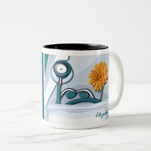 聴診器・デイジーナース鑑賞賜物 コーヒーマグカップ (正面右)