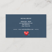 聴診器 ハート 看護師 医師 医療 ヘルスケア 名刺 (裏面)