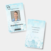 聴診器 分子 医療 縦写真 ID バッジ (正面&裏面)