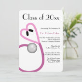 聴診器 医学部 卒業おめでとう 招待状 (スタンド正面)