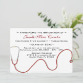 聴診器 医学部 卒業式 招待状 (スタンド正面)