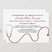 聴診器 医学部 卒業式 招待状 (正面/裏面)