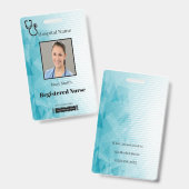 聴診器　幾何学　縦　写真　ID バッジ (正面＆裏面)