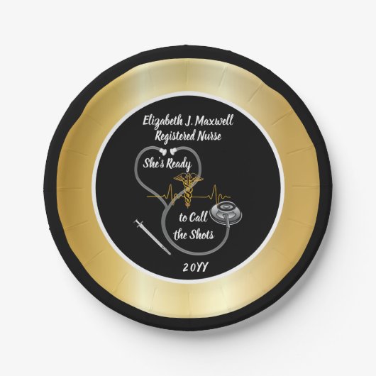 聴診器 | She's Ready to Call the Shots ペーパープレート (正面)