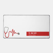 聴診器ECG波EKGハートビートラインメディカル デスクマット (正面)