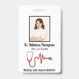 聴診器ECG波EKGライン | 写真ID バッジ