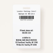 聴診器ECG波EKGライン | 写真ID バッジ (裏面)