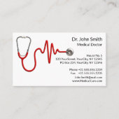 聴診器EKGハートビートラインECG波医療 予約カード (正面)