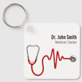 聴診器EKG心拍ECG波線医療 キーホルダー (正面)