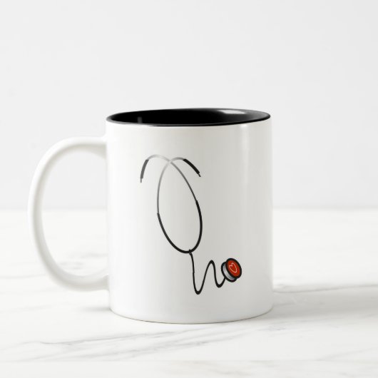 聴診器Tシャツ及びギフト ツートーンマグカップ (左)
