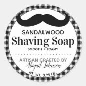 職人が作ったシェービングソープランバージャックプレイド ラウンドシール (正面)