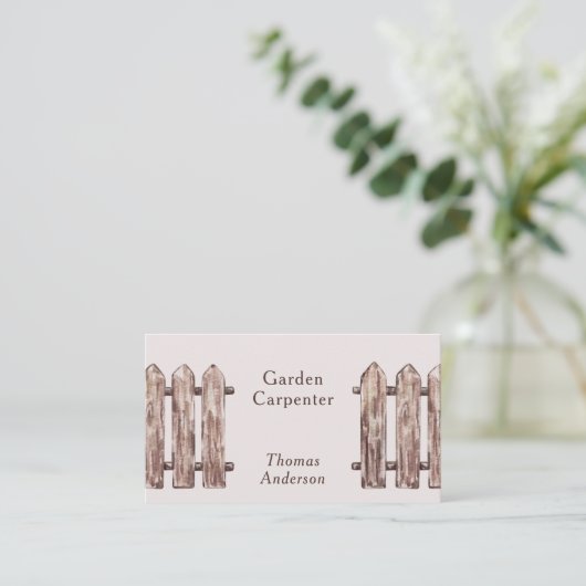 職人が茶色にフェンス 名刺 (スタンド正面)