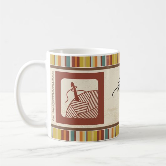 職人のグループのメンバーのマグ(かぎ針編み) コーヒーマグカップ (左)