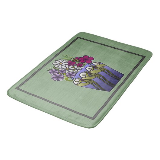 職人のユリ花瓶 バスマット (アングル)