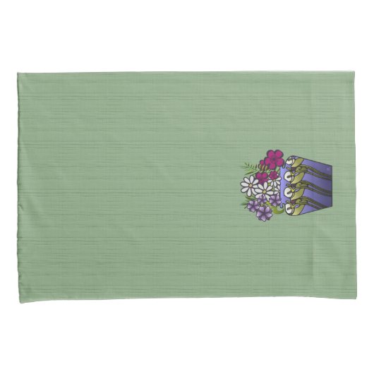 職人のユリ花瓶 枕カバー (正面右)