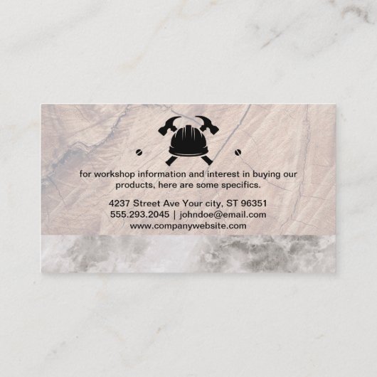 職人のロゴ |木材 |大理石 名刺 (裏面)