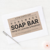 職人の手作り麻石鹸 長方形シール (封筒)