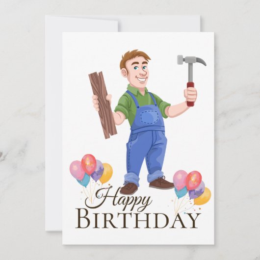職人の誕生日 カード (正面)