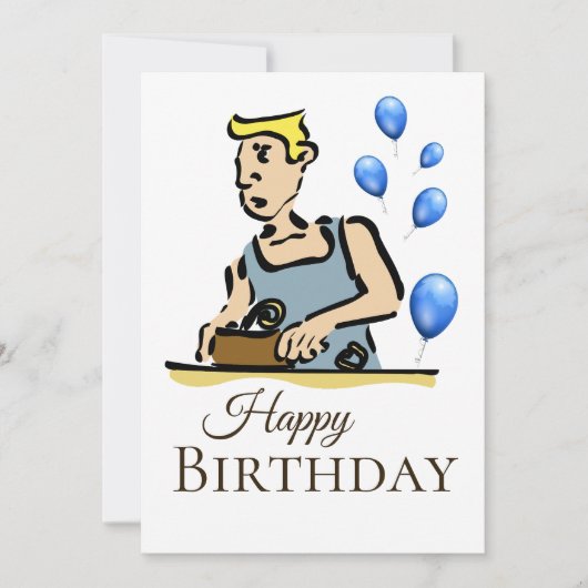 職人の誕生日 カード (正面)