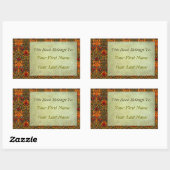 職人の飽和フローラパーソナライズされた蔵書票 長方形シール (シート)