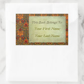 職人の飽和フローラパーソナライズされた蔵書票 長方形シール (バッグ)