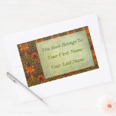 職人の飽和フローラパーソナライズされた蔵書票 長方形シール (封筒)