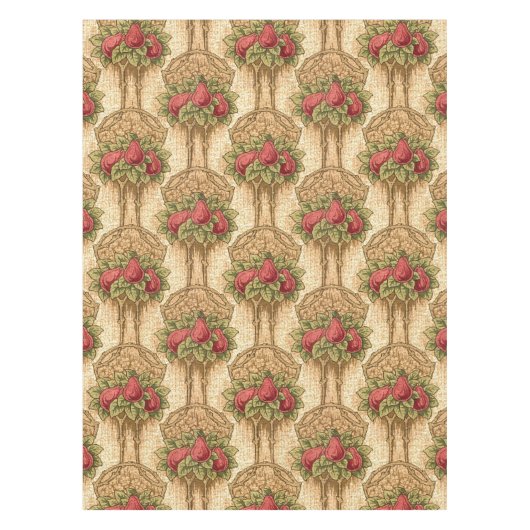 職人またはミッションスタイルレッドパール模様 テーブルクロス (正面)