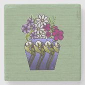 職人ゆり花瓶大理石 ストーンコースター (正面)