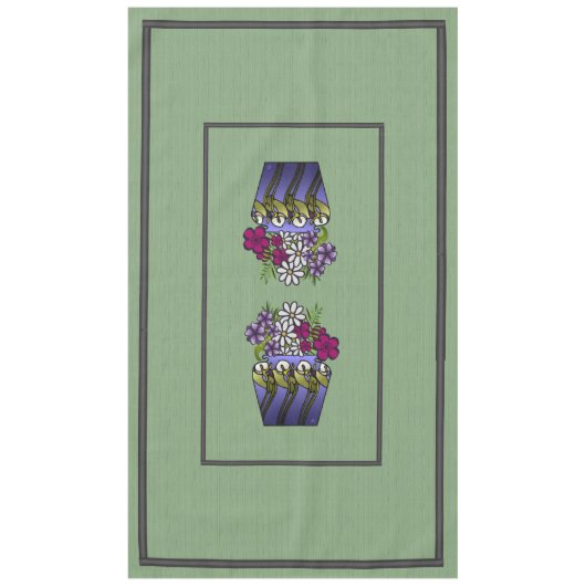 職人ゆり花瓶60インチx 104インチテーブルクロス テーブルクロス (正面)