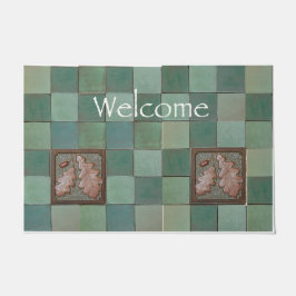 職人オークの葉タイルのデザインでdoormat ドアマット
