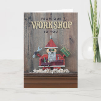職人サンタクリスマスカード サンキューカード