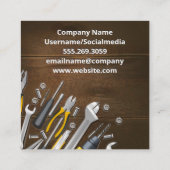 職人ツール木造テーブル スクエア名刺 (裏面)