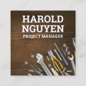 職人ツール木造テーブル スクエア名刺 (正面)