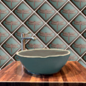 職人ドラゴンフライ瓦、緑と銅 タイル