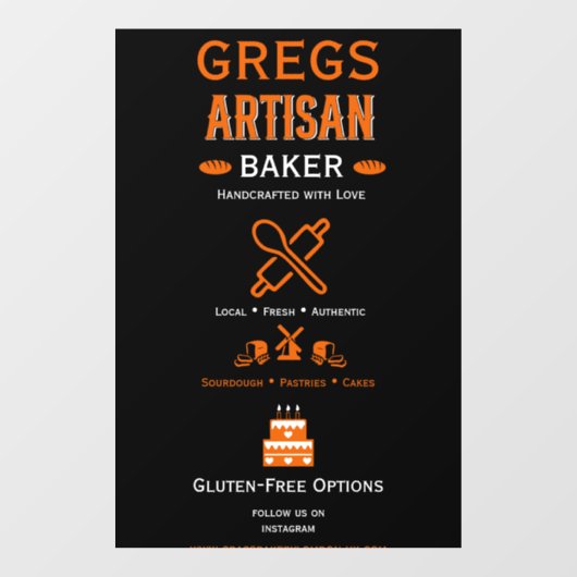 職人パン屋さんのビジネスプロモーション ウィンドウサイン (シート)