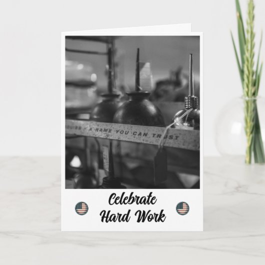 職人技と信頼 – 労働日カード サンキューカード (正面)