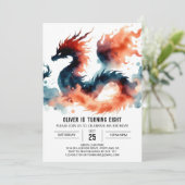 職人技のドラゴン 誕生日お祝い 招待状 (スタンド正面)